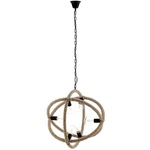 Modern Farmhouse Rope Orb Pendant Chandelier Light Fixture Black Metal Sockets. Fixed Price $202.95.