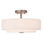 Livex Claremont 3 Light Ceiling Mount, Nickel/off-white Hardback 51044-91. Fixed Price $207.96.