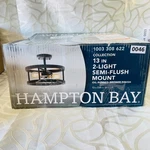 Hampton Bay Moreland 2 Light Semi Flush Mount Oil Rubbed Bronze 13 In. Fixed Price $19.99.
