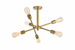 Elegant Lighting LD8003D17 Brass Axel 6-LIGHT 17"W Semi-flush Ceiling Fixture. Fixed Price $162.00.
