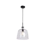 Access Lighting Simplicite Dome Pendant, Led, Black/wavy 50938LEDDLP-BL-CLR. Fixed Price $142.40.