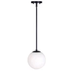 Forte Lighting Selene 18" Mini Pendant, Black/satin Opal 2746-01-04. Fixed Price $80.91.