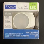 Progress Lighting 805305 Mini Flushmount 5.5 Round Led Light, White. Fixed Price $12.74.