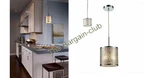 Westmore Lighting Polished Stainless Steel Mini Textured Glass Cylinder Pendant. Fixed Price $159.99.