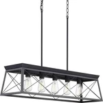 Progress Lighting Briarwood 38" 5-LIGHT Black Farmhouse Linear Island Chandelier. Fixed Price $123.45.