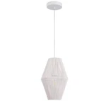 Lamqee 60-WATT White Island Pendant Light W/ Natural Rope Shade. Fixed Price $25.59.
