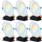 6 Pack Recessed Led Lights Canless Inch Eyeball Gimbal 12W, Selectable 2700K/3. Fixed Price $130.61.