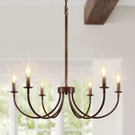 6-LIGHT Farmhouse Chandelier For Dining Room Lighting Fixtures Hanging, Oil-rubb. Fixed Price $100.99.