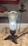 River Of Goods Cherub W Horn Mercury Glass Ruffled Tulip Shade Brass Accent Lamp. Fixed Price $50.00.