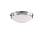Millennium Lighting 12 2LIGHT Chrome Flush Mount Ceiling W/ Glass Shade. Fixed Price $38.94.