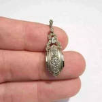 Art Deco Vintage Style Lab Created Diamond 14K White Gold Fn Engagement Pendant. Fixed Price $85.39.