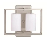 Eglo Juba Wall Light 2L, Matte Nickel Finish, Opal Frosted Glass. Fixed Price $43.50.