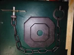 23AA44 Chandelier Drop, Bronze Finish, 18" Chain, Missing The Top Ring Nut, Vgc. Fixed Price $5.95.
