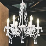 Crystal Chandelier Shabby Chic French Country Pendant Light Fixture White Foyer. Fixed Price $78.99.