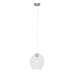 A-street 1-LIGHT Brushed Nickel Mini Pendant With Clear Glass Shade Modern Shape. Fixed Price $26.87.