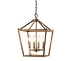 Jonathan 12" Antique Gold Lantern Pendant Light, 4-LIGHT Pagoda Style JYL7436B. Fixed Price $101.86.