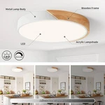 Modern Dimmable White Led Ceiling Light, 2700 K - 6000 5CCT Wood Flush Mount. Fixed Price $69.99.