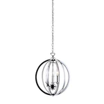 Dainolite KAR-143C Chrome Karland 3-LIGHT 14"W Single Tier Globe Chandelier. Fixed Price $217.60.