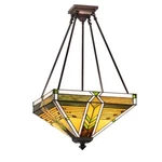 Meyda Lighting 17" Square Abilene 4 Lt Semi-flush, Sfwr/gr/choc 220187. Fixed Price $1065.60.