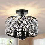 Frideko Home Semi Flush Mount Ceiling 3-LIGHT Crystal Fixt. Fixed Price $70.48.