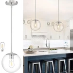 10 Inch Globe Pendant Nickel Lights Kitchen Island Mid Centu. Fixed Price $141.99.