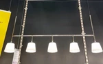 Ikea Tybble 5-LIGHT Modern Pendant Ceiling Fixture Polished Chrome White Shades. Fixed Price $50.00.