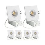 Gimbal Recessed Lighting 4 Inch Square Light, 8W 5CCT Adjustable Can.... Fixed Price $118.82.