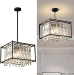 Lmqnine Ceiling Chandelier Black Model JP-003-ST. Fixed Price $50.00.