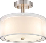Folksmate 3-LIGHT Semi Flush Mount Ceiling Fixture, Drum With Double. Fixed Price $55.85.