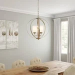 Hampton Bay Findlay 3 Light Brushed Nickel Chandelier Frosted Glass 1001409281. Fixed Price $35.00.