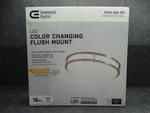 Commercial Electric 16IN Led Color Changing Flush Mount Brushed Nickel. Fixed Price $35.99.
