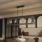 Espird Farmhouse Dining Room Light Fixture - 5 Matte Black Rectangle Li.... Fixed Price $196.01.