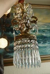 2 Vintage Baroque Spelter Brass Plt Lamp Crystal Chandelier Kitchen Island Penda. Fixed Price $399.00.