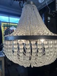 Frosted Crystal Bead Chandelier Oversized By Currey Company. Fixed Price $12000.00.