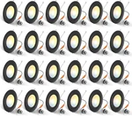 Amico 24 Led Recessed Lights 5/6" 5CCT 12.5W Dimmable 950LM Retrofit Black Trim. Fixed Price $111.00.