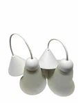 2 Keller Worldwide White Frosted Glass Pendant Light Made In Italy. Fixed Price $30.00.