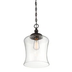 Savoy House 1-LIGHT 17" Pendant Light, Oil Rubbed Bronze Clear Glass M70019ORB. Fixed Price $27.00.