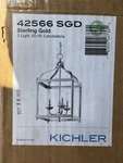 Kichler Larkin 3LIGHT Sterling Gold Traditional Caged Foyer Pendant 42566 Sgd. Fixed Price $99.99.