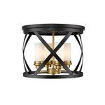 Z-lite Malcalester Light 12" Flush, Black/olde Brass, Whte 481F16-MB-OBR. Fixed Price $249.99.