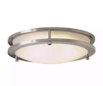 Hampton Bay Flaxmere 12 In. Brushed Nickel Dimmable Integrated Led Flush Mount. Fixed Price $27.00.