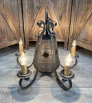 Vintage Chandelier Candle Ceiling 5 Light Fixture Gothic Medieval Glass Metal. Fixed Price $150.00.