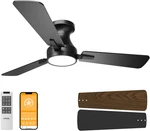Oponl 42 Inch Black Ceiling Fan With Light, Remote Control, Noiseless,reversible. Fixed Price $54.00.