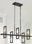Lnc A03984 Celien 32 In. 5-LIGHT Modern Black/deep Gold Beam Island Chandelier. Fixed Price $159.99.