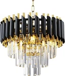 Wabon Crystal Chandelier Modern Black Gold Lighting Fixture Ceilin.... Fixed Price $99.95.