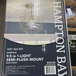 Hampton Bay Winfield 9.5 In. 1-LIGHT Gold Semi-flush Mount Ceiling Fixture. Fixed Price $30.00.