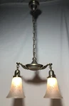 Antique Light Fixture Vtg Art Deco Victorian Pendant Grape Glass Shade Usa #H88. Fixed Price $149.99.