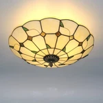 Elegant 16" Tiffany Style Stained Glass Flush Mount Ceiling Light Fixture. Fixed Price $149.99.
