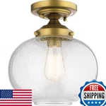 Kichler Lighting 42296NBR Avery 1 Semi Flush Natural Brass. Fixed Price $195.96.