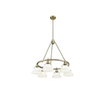 Golden Lighting Orwell 6-LIGHT Chandelier, Aged Brass/opal Glass 3306-6AB-OP. Fixed Price $549.99.