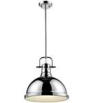 Golden Lighting Duncan 1-LIGHT Chrome Pendant & Down Rods E26 3604-L-CH-CH. Fixed Price $27.00.